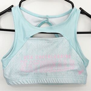 Varsity Spirit UCA Cheerleading Nationals Sports Bra Blue and Pink Youth Medium